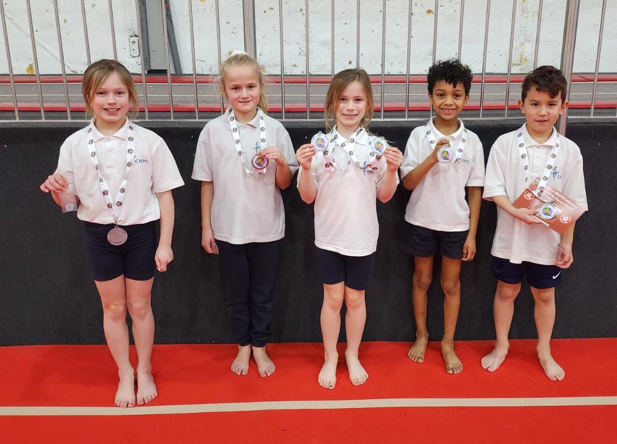 CheadleHulmePri's tweet photo. Well done to our Year 3/4 gymnasts who attended the @StockportSHAPES Key Steps Gymnastics event… and won! #CHPSpe https://t.co/NhbvM5wZJz