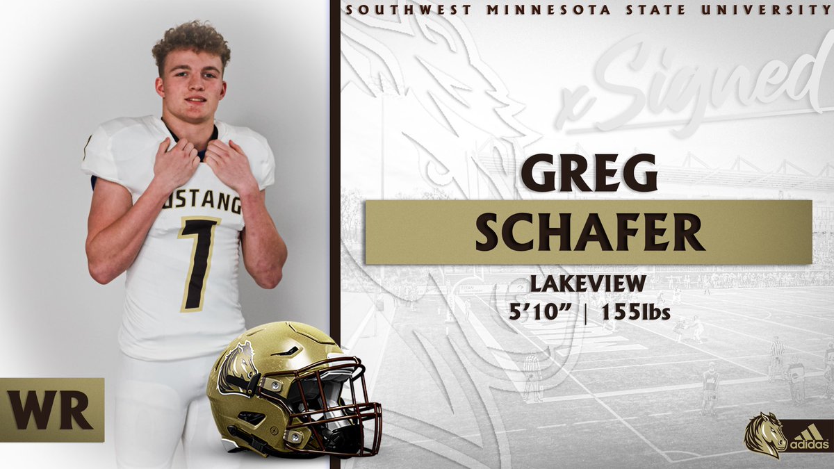 SMSUfootball's tweet image. 🐴Welcome to the Mustang Family!🐴
Greg Schafer
5’10 - 155lbs - WR
Cottonwood, MN
.
.
.
Show him some love! @itsgregschafer 
#LetsRide #M4L
