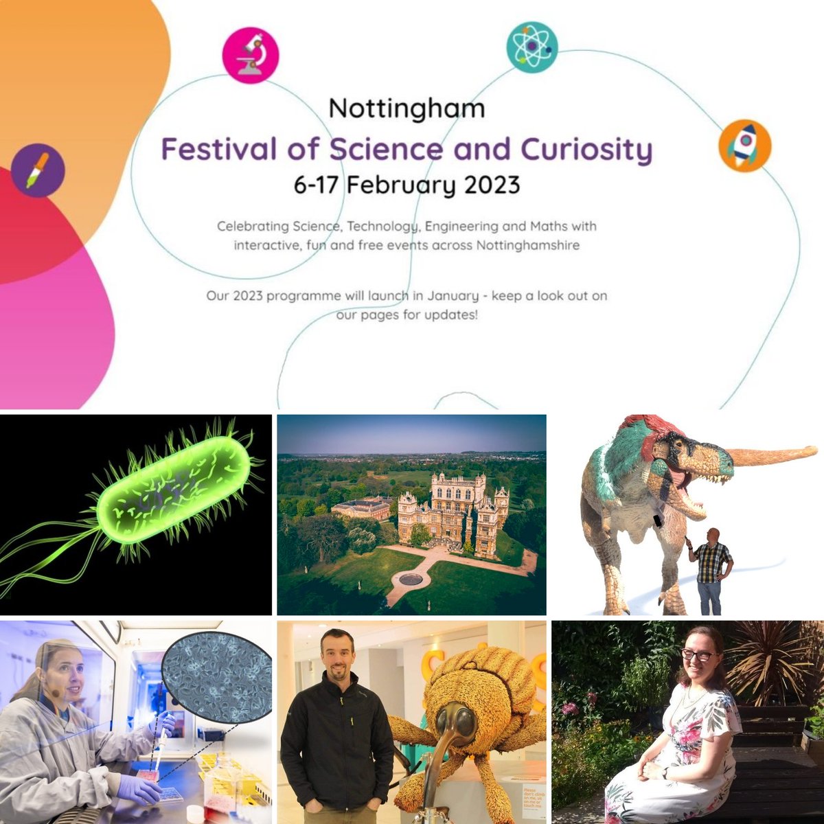 Join us for Nottingham Festival of Science & Curiosity at Wollaton Hall! 😲🧪🦖🙌 📆 Saturday 11th February 🕚 11am - 3.30pm 🎫 Book your FREE place for talks: wollatonhall.org.uk/festival-of-sc… Great for all ages - talks ideal for children 10 + years and over Parking charges apply