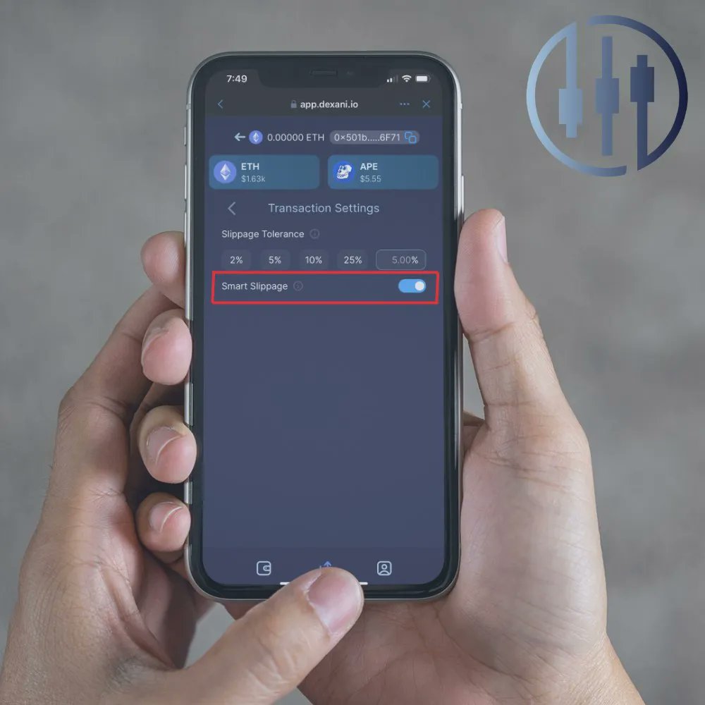 Dexaniio's tweet photo. Protect your crypto trades with Dexani's smart slippage selector. Say 'goodbye' to front-running bots and 'hello' to the quickest, least expensive prices available. Stay ahead of the game with #thesafestplacetotrade
#dynamic #securityengine https://t.co/RTYurJNGki