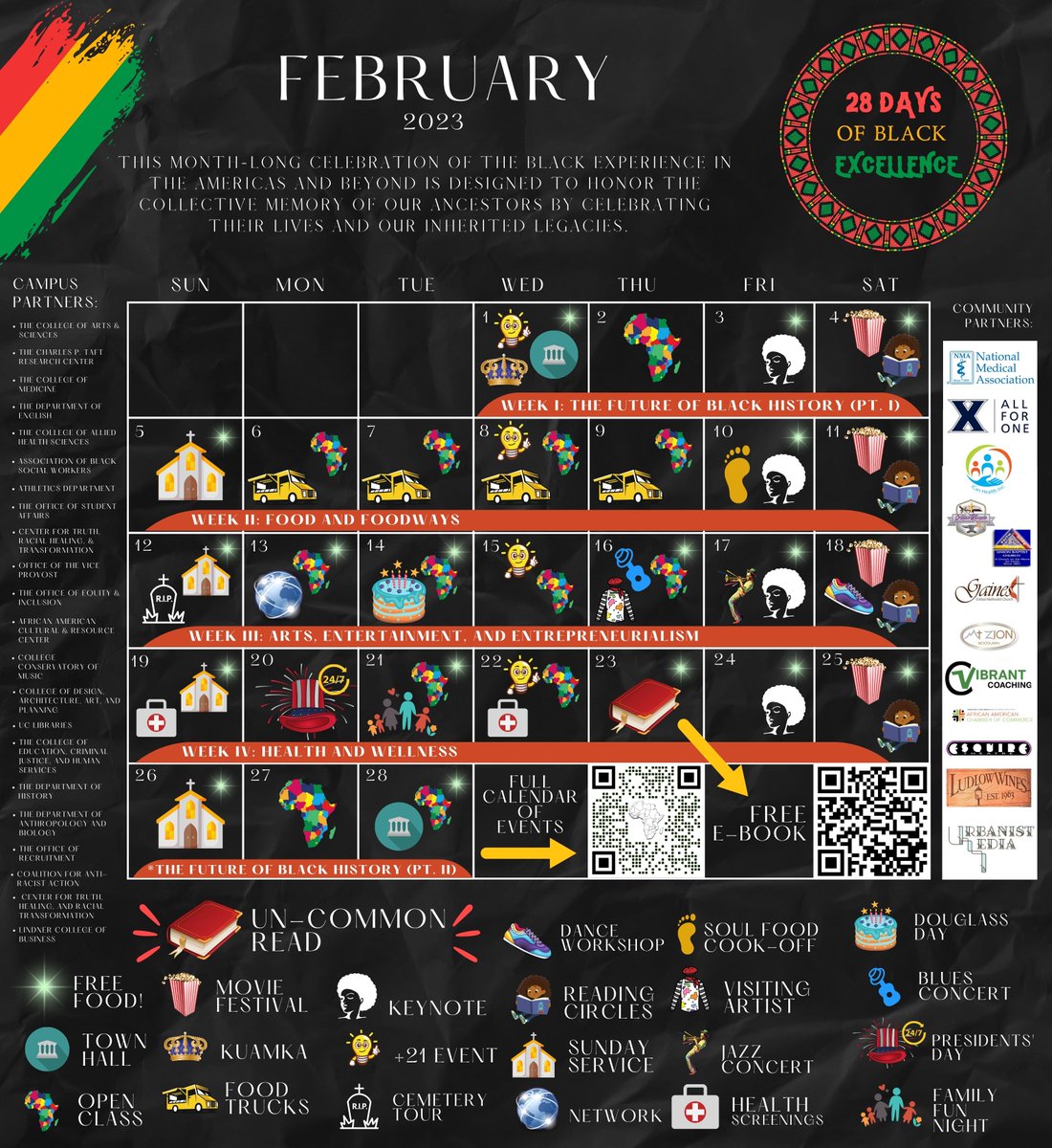 #BlackHistoryMonth kicks off today and we are celebrating 28 days of Black Excellence! You can expect guest lectures, movie screenings, Drink 'n' Thinks with Dr. Holly McGee at Ludlow Wines, and so much more! Click the link to get the full list of events: bit.ly/3ji5F78