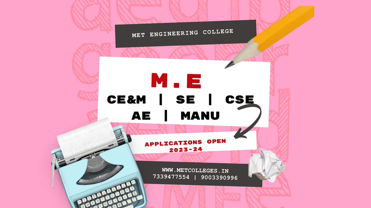 college_met's tweet image. Admissions Open for PG Programs #metengineeringcollege #75yearsofindependence #college #kanyakumari #nagercoil #aralvaimozhi #admission2023 #constructionengineering #struturalengineering #computerscienceandengineering #appliedelectronics #manufacturingengineering #application