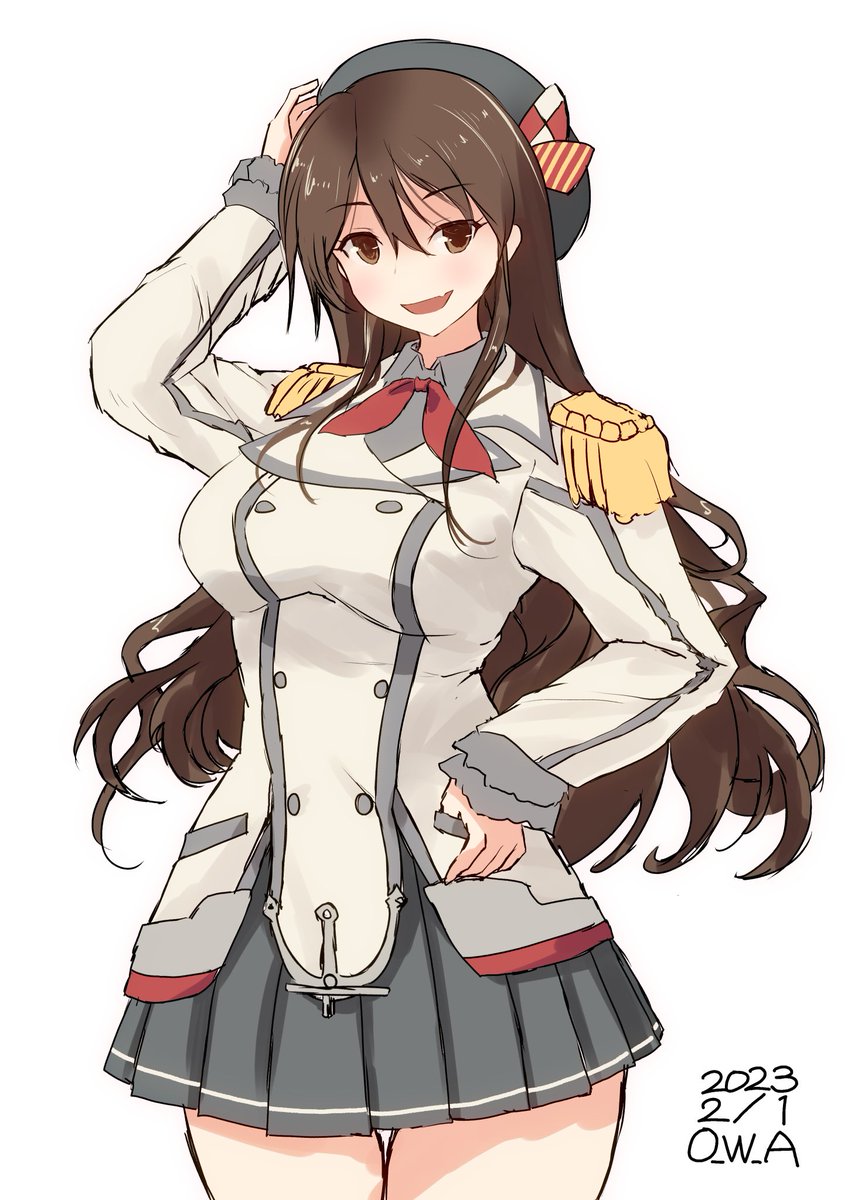 艦これ「今月中旬に発送されるアレを忘れないようにコスプレして知らせてくれる足柄おねえさん」|尾和のイラスト