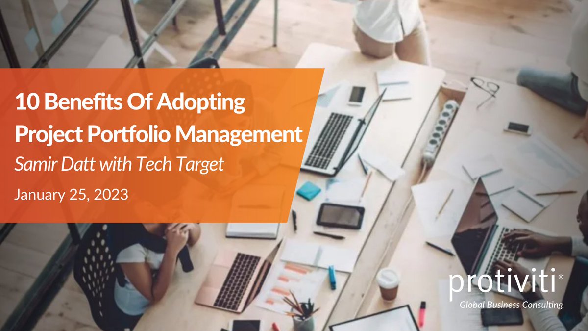 Protiviti's tweet image. Project portfolio management takes a centralized approach to managing and aligning projects with company goals. Protiviti&apos;s Samir Datt shares in @TechTarget how it adds value to #projectmanagement. ow.ly/hLUu50MF10u

#ProtivitiNews #ProtivitiTech