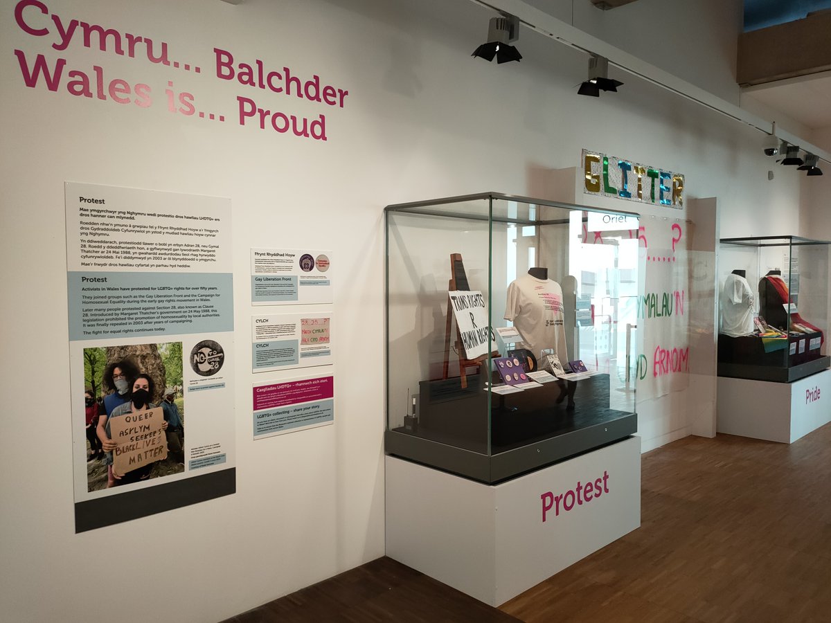 It's #LGBTHM23! Have you visited our Wales is...Proud display yet? 

The display includes objects from Pride events held across Wales, protest banners and LGBTQ+ campaign badges from the <a href="/AmgueddfaCymru/">Amgueddfa Cymru | Museum Wales</a> collection. 

Entry is free! 

bit.ly/3chvBMk
