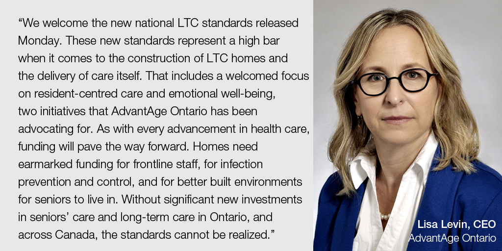 AdvantAge Ontario (@advantageont) on Twitter photo AdvantAge Ontario welcomes the new national #LTC standards released Monday. As with every advancement in health care, funding will pave the way forward. Read <a href="/LisaLevin1/">Lisa Levin</a>'s full statement in the picture below. #onpoli #cdnpoli @LTCStandards AdvantAge Ontario welcomes the new national #LTC standards released Monday. As with every advancement in health care, funding will pave the way forward. Read <a href="/LisaLevin1/">Lisa Levin</a>'s full statement in the picture below. #onpoli #cdnpoli @LTCStandards