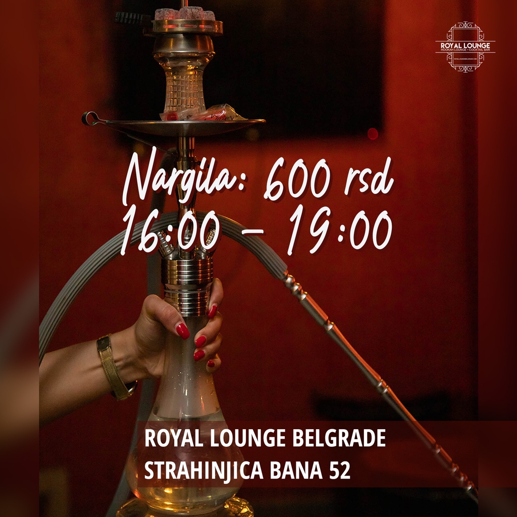 royallounge_bg's tweet photo. Happy hour 16:00 - 19:00 🔥 Nargile / Shisha 600RSD 💨 

Top kvalitet Dschinni Shisha, Amy Deluxe, Wookah Khalil Mamoon i Oduman za staklena posuda 💥

• Najbolje mjesto hedonizma čeka na vas!💨

#shisha #bar #shishabar #hedonism #nargila #vece #hookah #hookahbar #belgrade https://t.co/x9nRnn2NNF