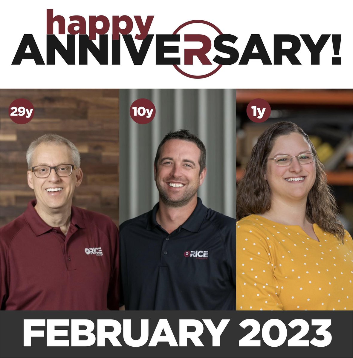 Holy Smokes🔥 Some great anniversary milestones to share! 

Geoff Delp - 29 years!
Joe Gubbels - 10 years!
Mary Sand - 1 year!

We’re so proud to have you all hard working and dedicated folks on our #team!