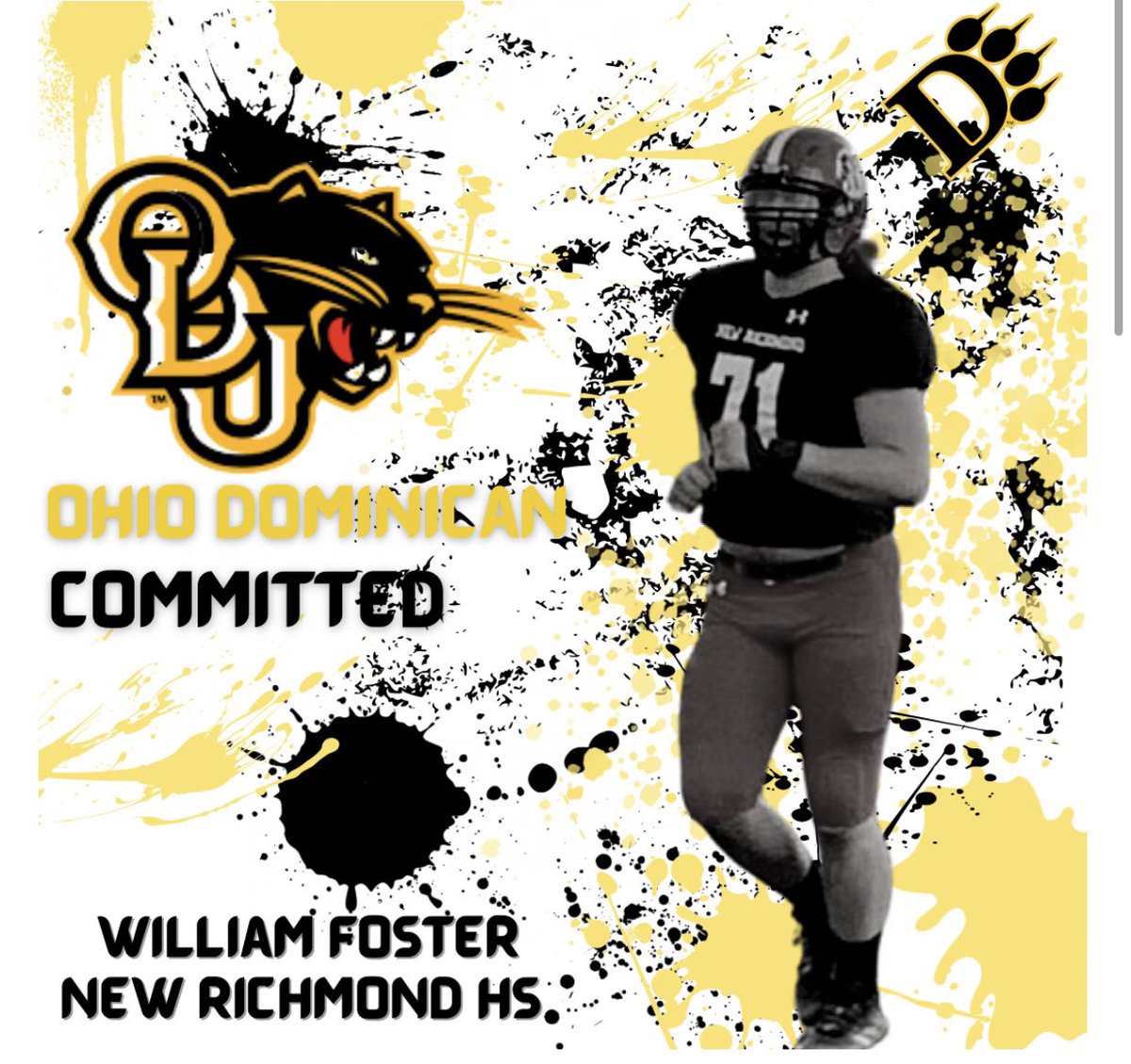 Proud to announce my official commitment to Ohio Dominican University! Great program, great coaches, &amp; and a wonderful place to further my academics! Can’t wait to get to work!⚫️🟡 <a href="/BrianPitzerII/">Brian Pitzer</a> <a href="/CoachTVoss/">Trent Voss</a> @CoachCully_ODU <a href="/nrhsathletics/">Doug Foote</a>