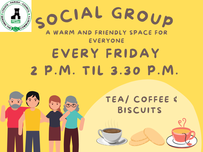 A friendly warm space to meet others at Lydiate Village Center - Every Friday 2 p.m. til 3.30 p.m. All are welcome #lydiate #Lydiatevillagecentre #lydiateparishcouncil