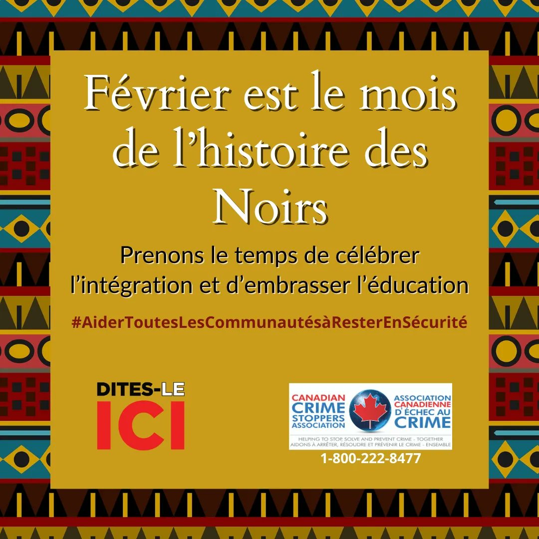 February is #BlackHistoryMonth #BlackHeritageMonth. We celebrate the Black community in #Canada
#SayItHere #DitesLeIci #StandUpStandTogether #DeboutTousEnsemble #LHistoireDesNoirs