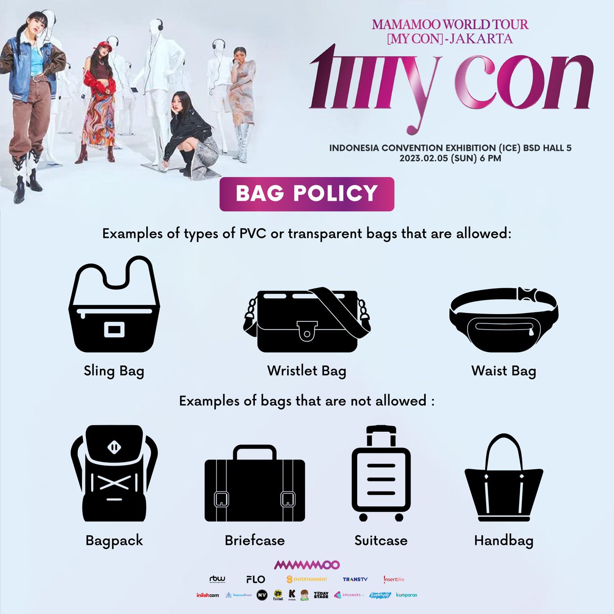 #MYCONinJAKARTA BAG POLICY