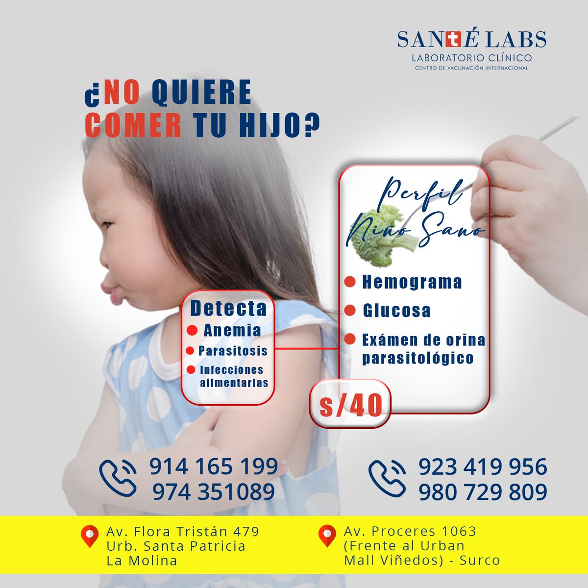 SanteLabs's tweet photo. Cerciórate y descarta que tu hijo no tenga alguna infección alimenticia, parasitosis o anemia.
📲 WhatsApp:   923 419 956 - 980 729 809 - 914 165 199 #PAQUETE #ninosano #niñosano #kids #children #sano #healthy #salud #saludable #lima #limaperu #peru #lamolina #SantiagodeSurco https://t.co/qOi1wdMXKn