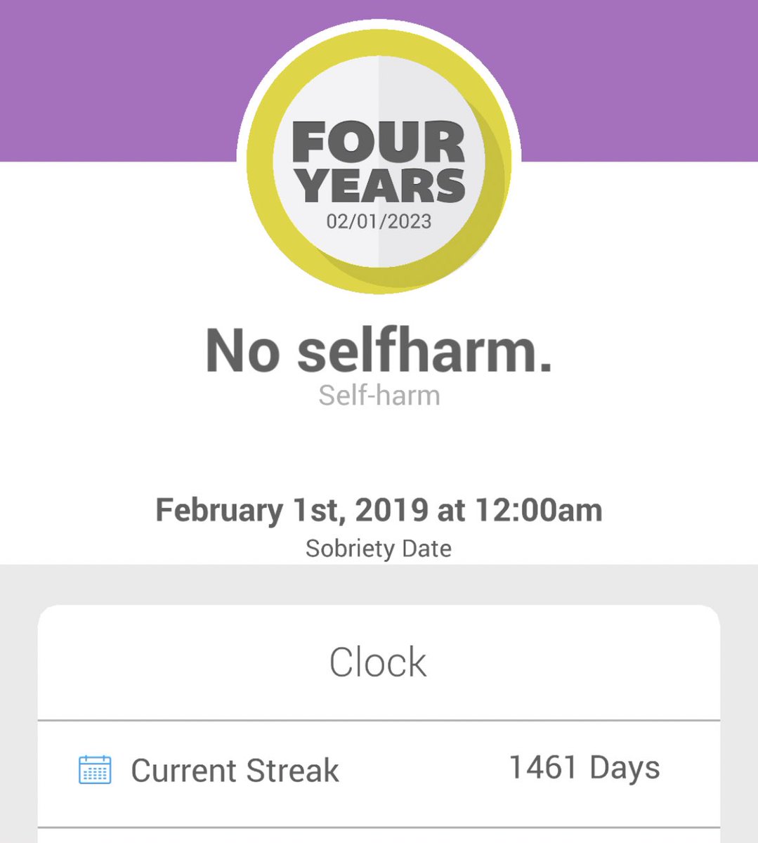 clevxs's tweet photo. 🥳¡Lo logré!🥳
Hoy son cuatro años (¡¡1461 días!!) sin autolesionarme. Una meta increíble que se mantiene cada día más fuerte. 

Y para todos los que están batallando contra el mismo mal, créanme que si pueden y si lo van a lograr. No se rindan jamás. https://t.co/UKAQdPVPW4