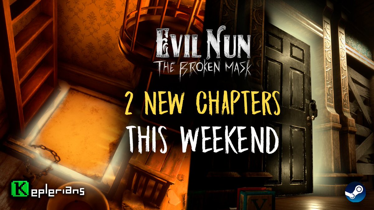 ENBrokenMask's tweet image. Get ready for a double dose of excitement this weekend! 🙌 Not just one, but TWO NEW CHAPTERS await! 😱 We know you were waiting for the weekly update but... we think this surpasses it, doesn't it? 😉

#EvilNun #HorrorGames #IndieDev #PCGame #Steam #UnrealEngine
