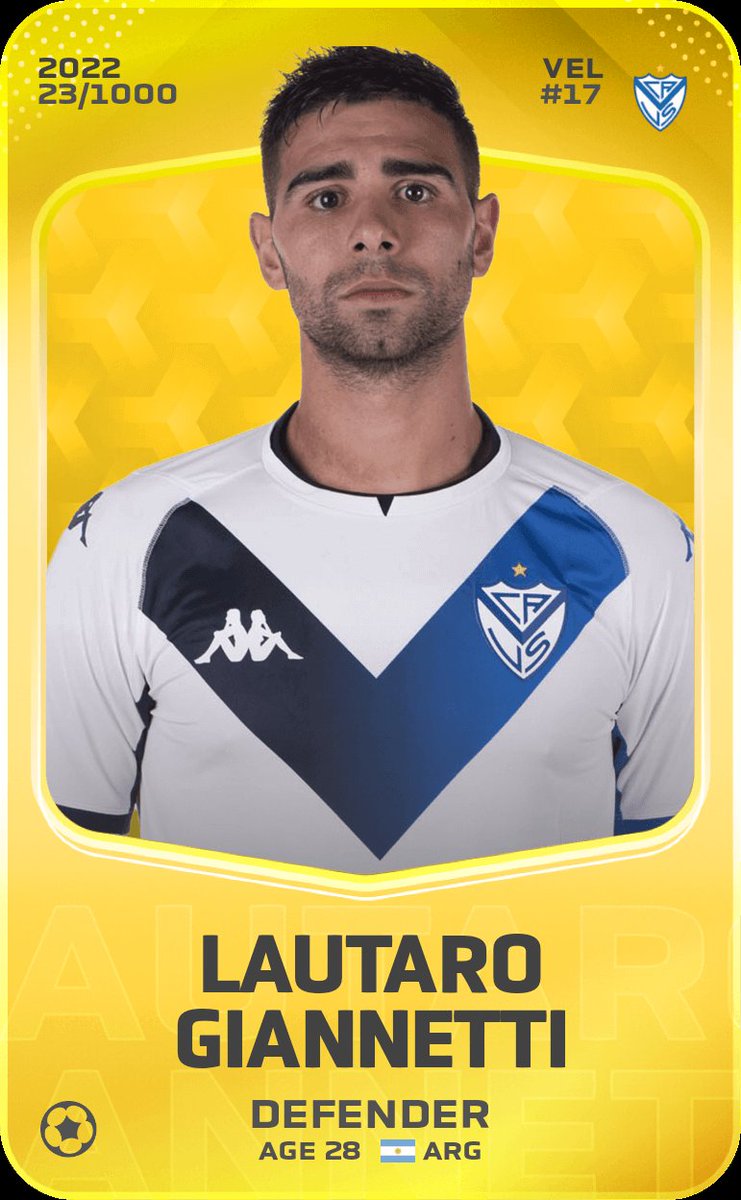 SorareMonkey's tweet image. For those that made it all the way to the end I've a little giveaway... 

One of the best defenders in the Argentine league, a 🟡 Lautaro Giannetti!

To potentially win...
➡️ Follow @SorareMonkey 
➡️ Like this tweet 👍
➡️ Retweet the thread ♻️

I'll draw next weekend. 🎁 (18/18)