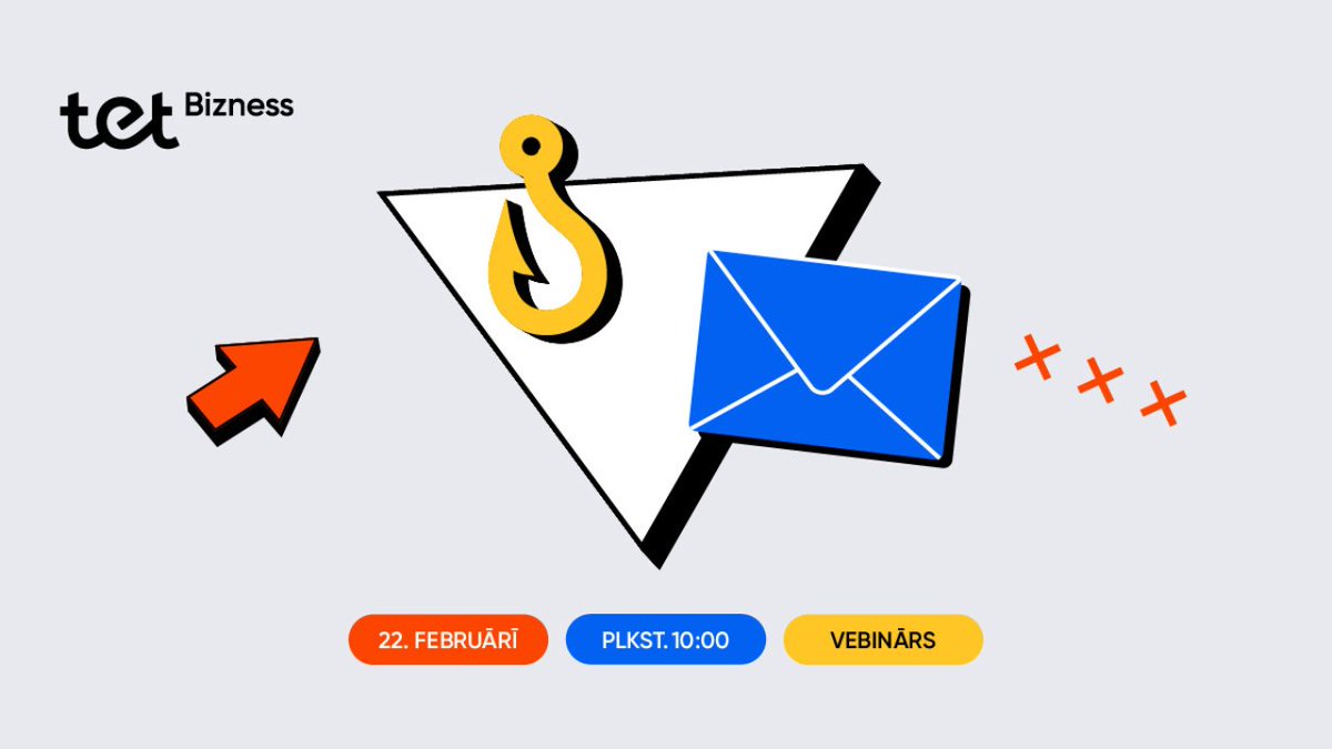 Vai zināji, ka 91% kiberuzbrukumu sākas, cilvēkam uzķeroties uz pikšķerēšanas e-pasta?🎯 Piesakies vebināram, lai noskaidrotu, ar kādām metodēm iespējams šos uzbrukumus novērst, lai jūsu darbinieki nekļūtu par kiberuzbrucēju upuriem. Reģistrācija👉🏼bit.ly/3kOdWAb