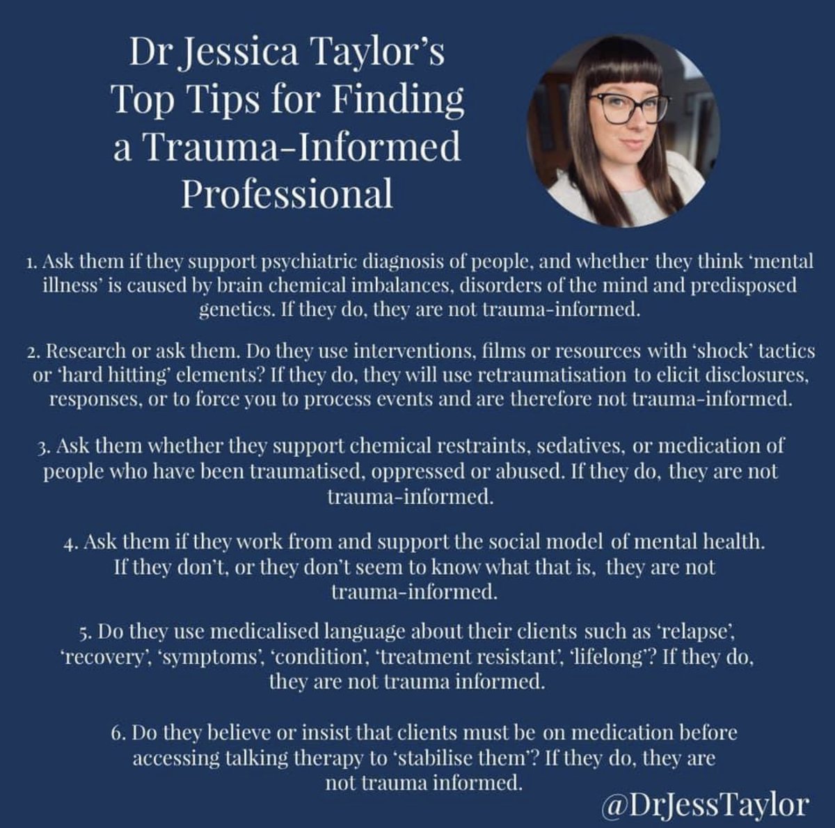 RoseEmpower's tweet photo. 🧵 1/

ENOUGH IS ENOUGH!!!! 

Tell me you are NOT trauma informed without telling me you are not trauma informed.

This is so dangerous. This woman is NOT a clinician her Dr title comes from a RESEARCH PhD. As someone with a Dx of C-PTSD who had treatment I can categorically say https://t.co/w6CbsMZCdj