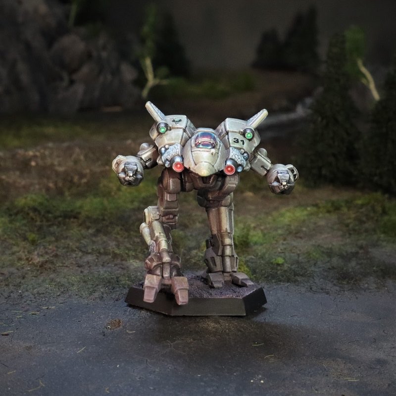 camospecs's tweet image. @klwitt13 aka Brushido also painted a #BlackPython prototype #Mech miniature for the upcoming Merceneries @kickstarter campaign launching next month. Isn't it phenomenal?
#ClanSnowRaven #AlphaGalaxy
@catalystgamelab #battletech
camospecs.com/listing/black-…