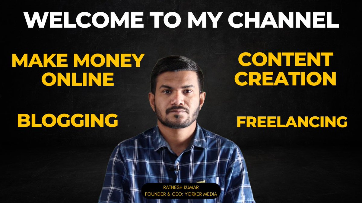 ratneshkumar684's tweet image. Hi Everyone,

I have launched my YouTube channel on which I will upload videos around Blogging, Freelancing, etc.

Here is the link to the first video: youtube.com/watch?v=DcrovJ…

Go watch it, show your love and please don’t forget to leave your valuable suggestions.

Thanks!
