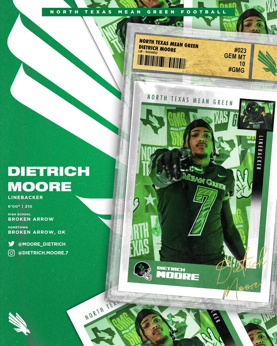 MeanGreenFB's tweet image. 𝙊𝙛𝙛𝙞𝙘𝙞𝙖𝙡𝙡𝙮  ✍️ 

Comin’ from Oklahoma, reppin’ the green, it’s @moore_dietrich!! 

#GMG 🦅🟢