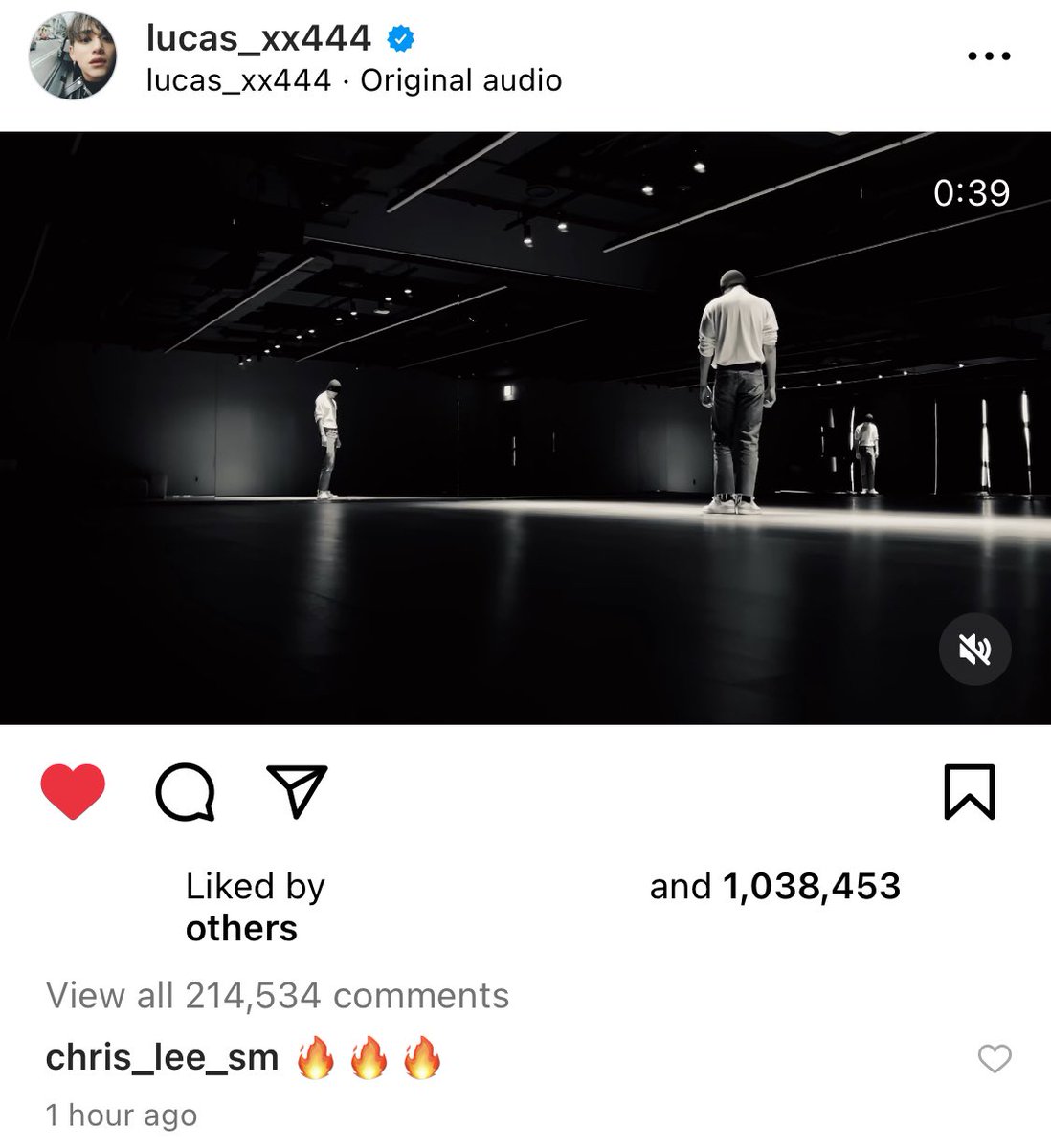 LUMISUNION's tweet photo. #LUCAS' latest instagram reel gained over 1M likes, 200k comments and 2.9M views in one hour 💛🦁

Don't forget to like and leave positive comments for lucas 💛

🔗 https://t.co/QPjLJJYQpj https://t.co/v5mOttNlJo