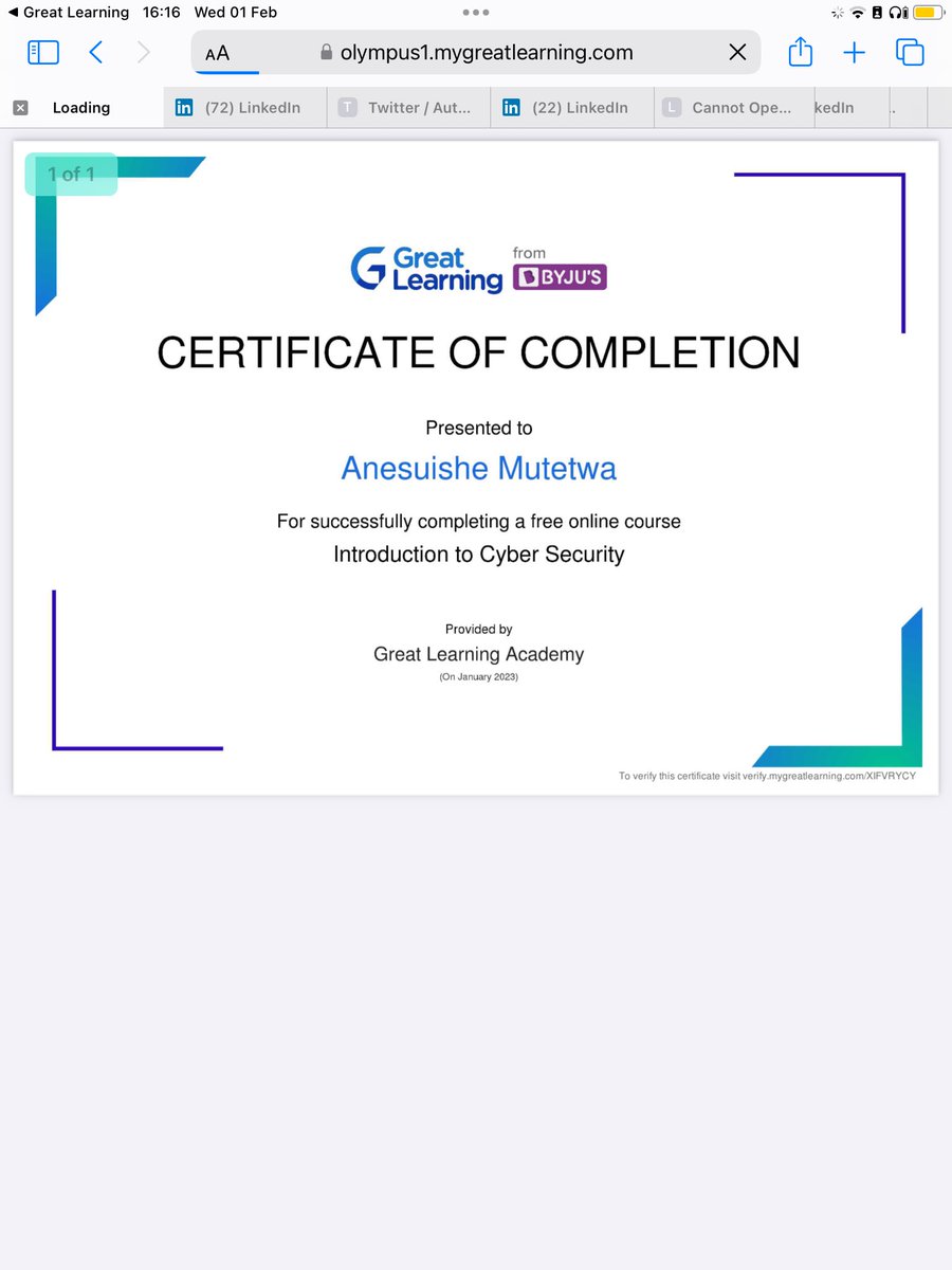 AnesuAdeline's tweet image. #greatlearningacademy
Day 1: introduction to cybersecurity and cryptography