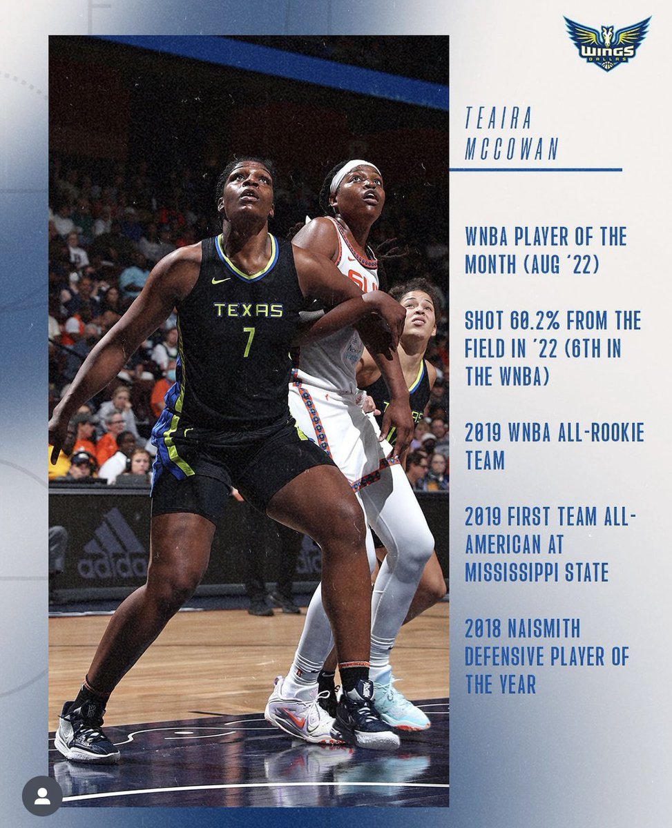 “I believe we are putting something special together here in Dallas and I cannot wait to reunite with my teammates and compete for WNBA championships.” - @Teaira_15 Welcome back! Congratulations!