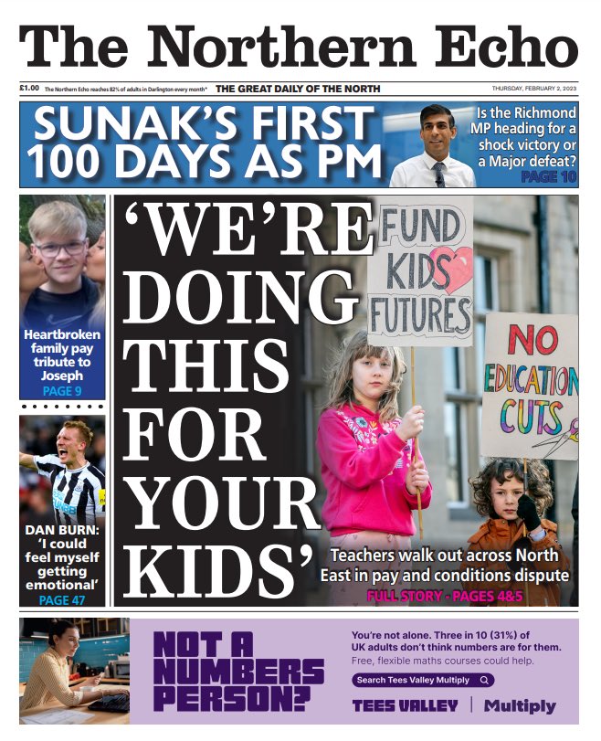Stop the press! My kids are front page news 😍 #TeacherStrike ✊
