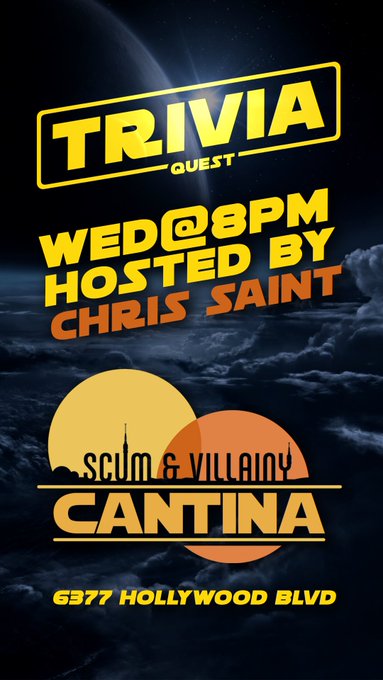 If you&rsquo;re in LA give me a retweet :) I&rsquo;m hosting nerdy Trivia tonight at @SVCantina 🙌🥰 https://t.co/<a href="/tag/larain"class="tags"><span>#larain</span></a>