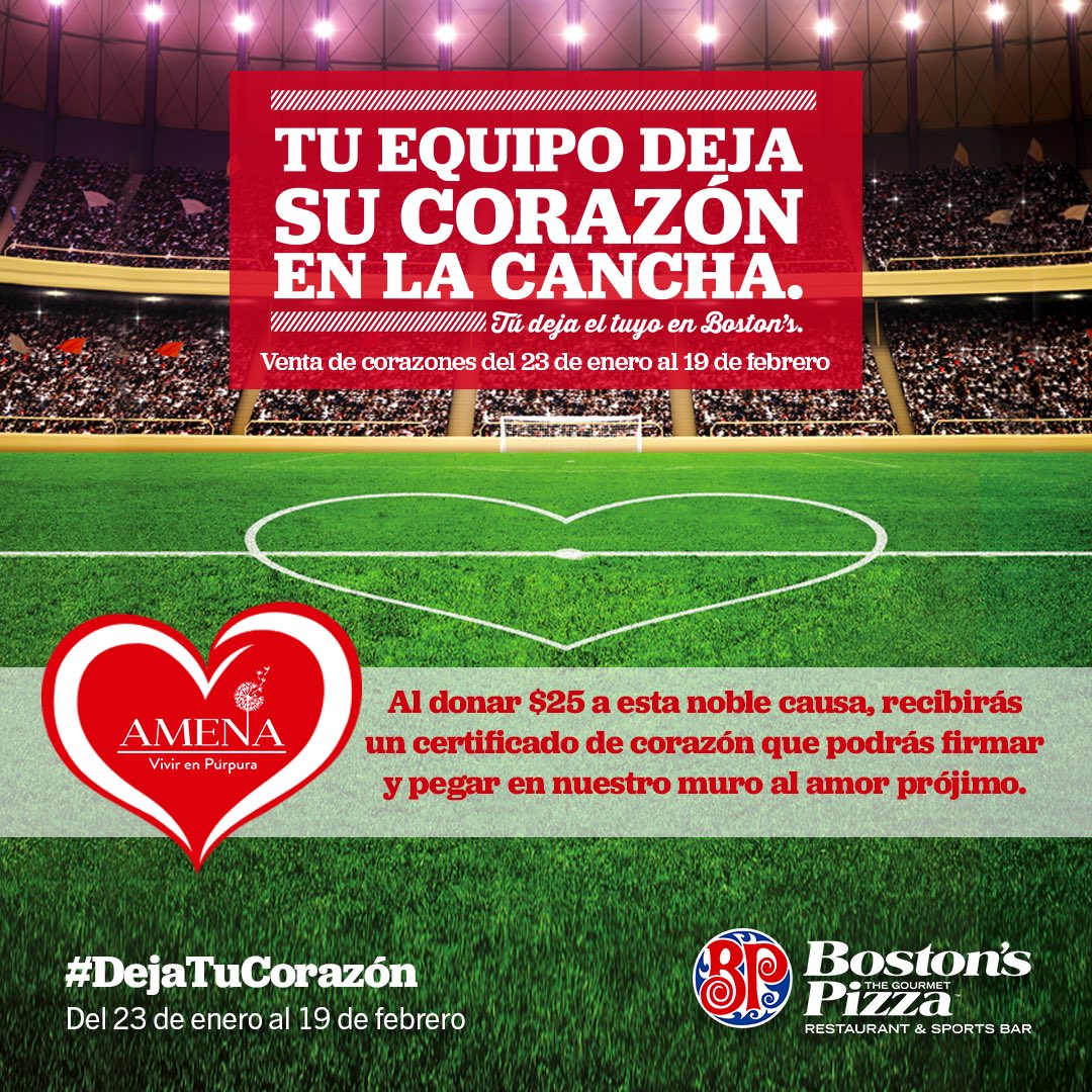 #dejatucorazon por las personas con epilepsia en México. Ve a #BostonsPizza y ayúdanos en nuestra causa 💜🍕#pizza