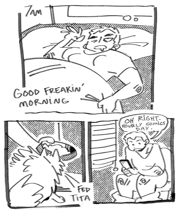 finally catching up on #HourlyComicDay2023 🥳🥳🥳 