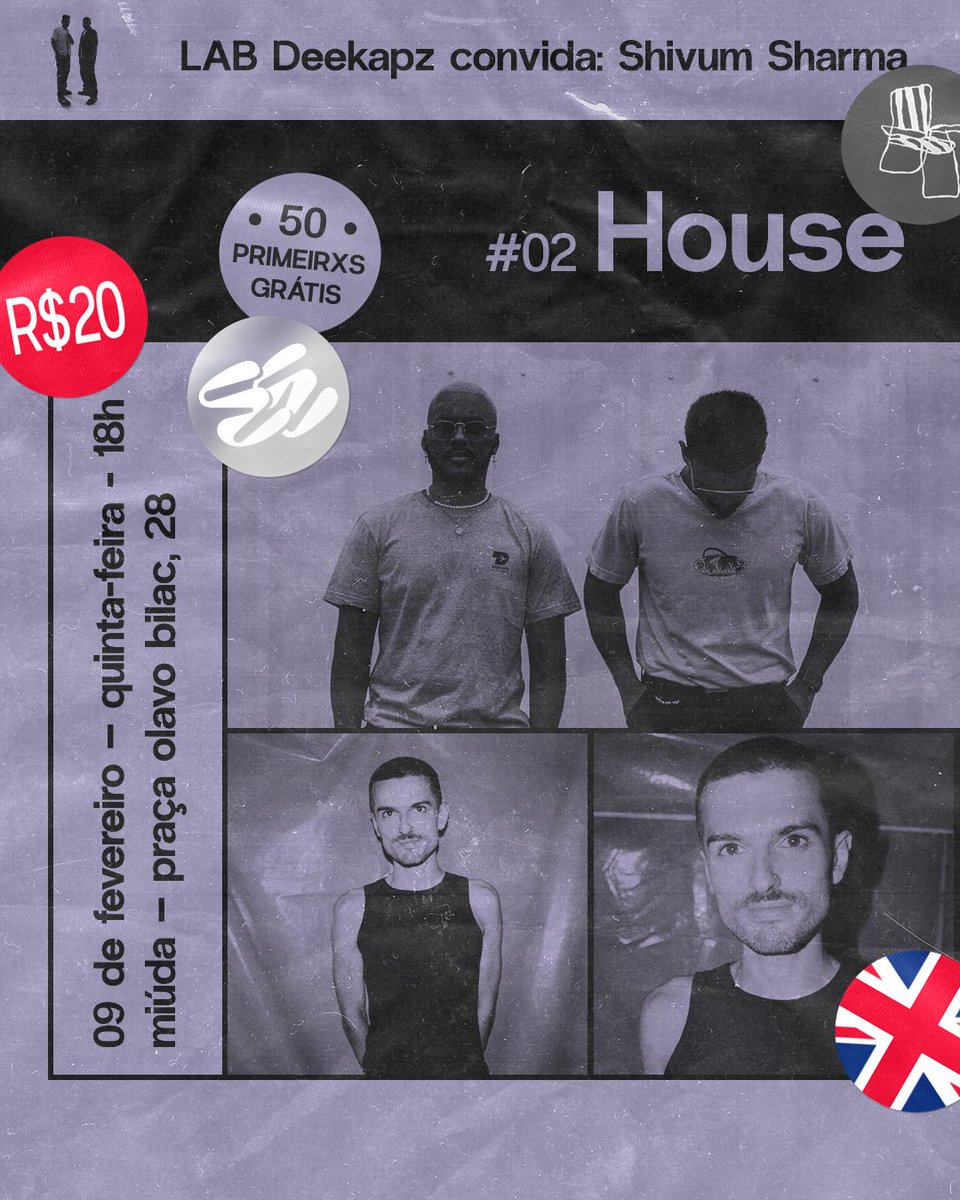 estejam avisados, quinta feira que vem no miuda
LAB Deekapz #02 House !!!
com convidado internacional shivum sharma diretamente da terra da rainha

brota que é poucas