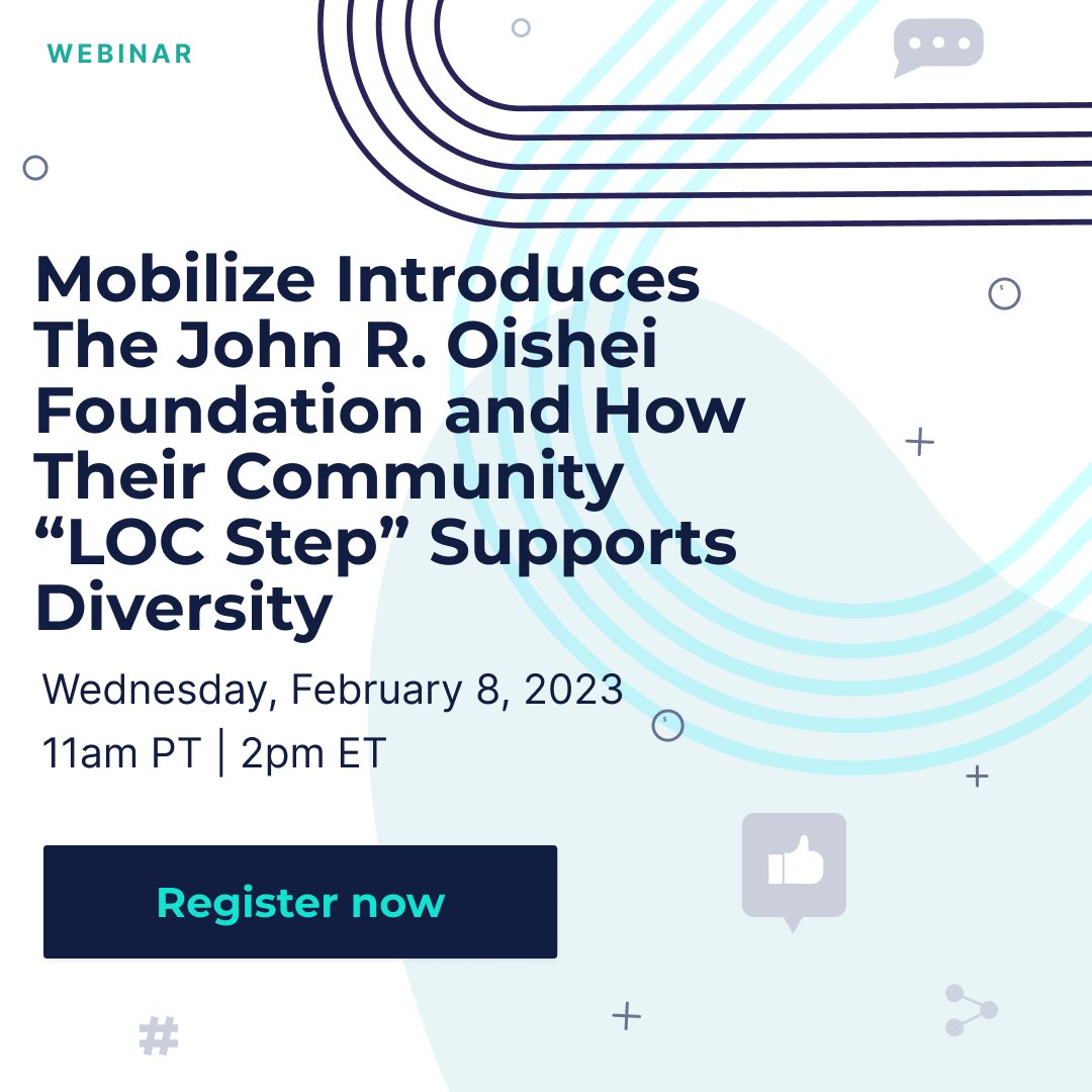 Mobilize_io's tweet photo. It's not too late to save your seat for our upcoming #webinar with The John R. Oishei Foundation! Register here to learn all about how their community, LOC Step, supports diversity: https://t.co/mVwpuklzcZ. https://t.co/gzXD5Lau4I