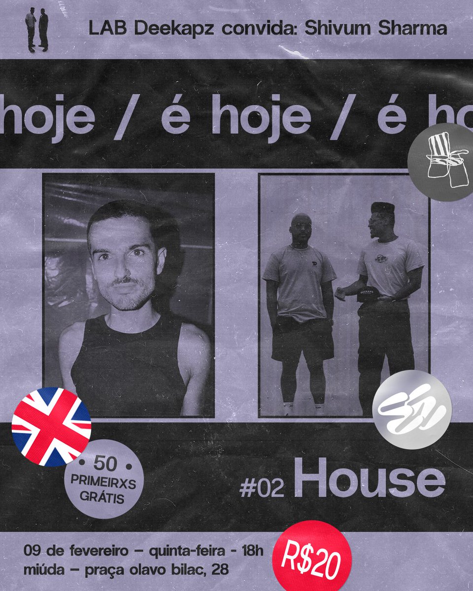 é hoje familiaaaaaa! dia de house e groovadera
shivum sharma diretamente da terra da rainha pra completar a line
nos vemos no miúda a partir das 18h