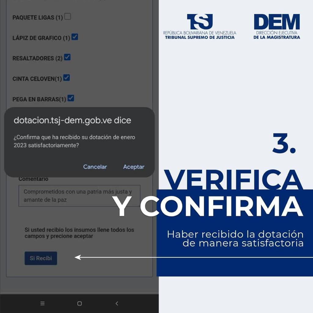 DEM_TSJ's tweet photo. ¿𝗖𝗼́𝗺𝗼 𝗰𝗼𝗻𝗳𝗶𝗿𝗺𝗮𝗿 𝗹𝗮 𝗿𝗲𝗰𝗲𝗽𝗰𝗶𝗼́𝗻 𝗱𝗲𝗹 𝗺𝗮𝘁𝗲𝗿𝗶𝗮𝗹 𝗱𝗲 𝗼𝗳𝗶𝗰𝗶𝗻𝗮 𝗱𝗲𝘀𝗱𝗲 𝗲𝗹 𝗰𝗼́𝗱𝗶𝗴𝗼 𝗤𝗥?⁣

#TSJ #DEM #Dotaciones #Justicia #Venezuela #RevoluciónJudicial  @GladysTSJ @SilioSanchez_Z https://t.co/cHZ5GfTdL3