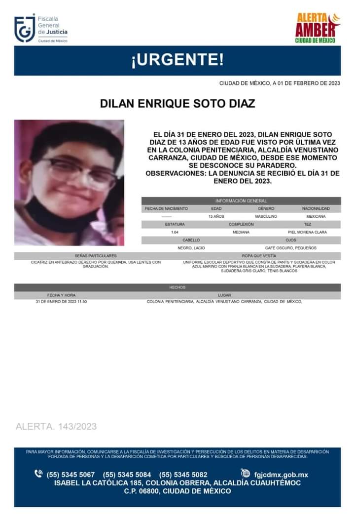 Excelsior's tweet photo. #AlertaAmber| 🚨 Ayúdanos a encontrar a Dilan Enrique Soto Díaz. https://t.co/VS1CP4mLB4