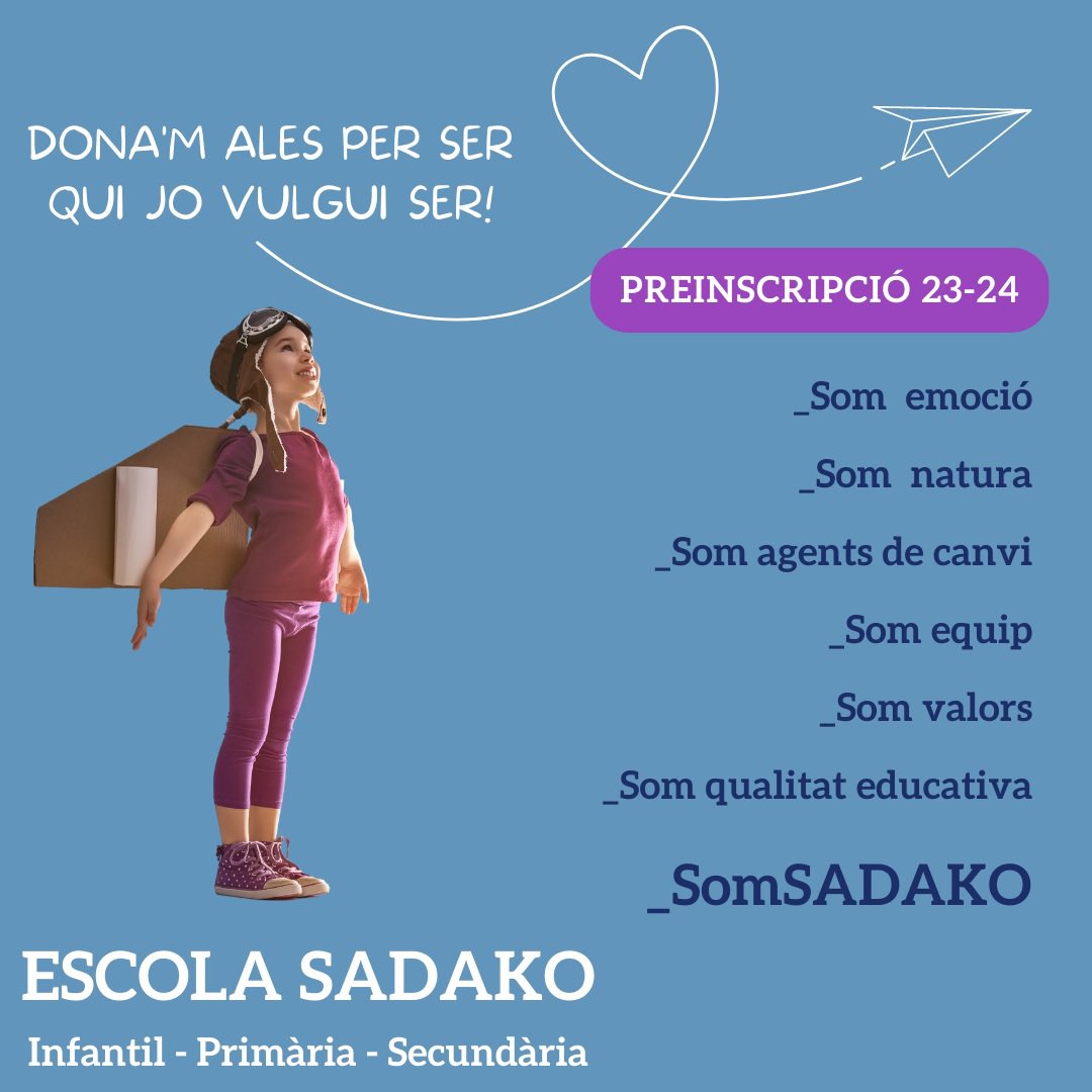 escolasadako's tweet photo. Vols conèixer una de les 12 escoles Changemaker de tot l’estat? Arrenquen les portes obertes. 
https://t.co/RKvZdzBdZI https://t.co/bzLEivcerd