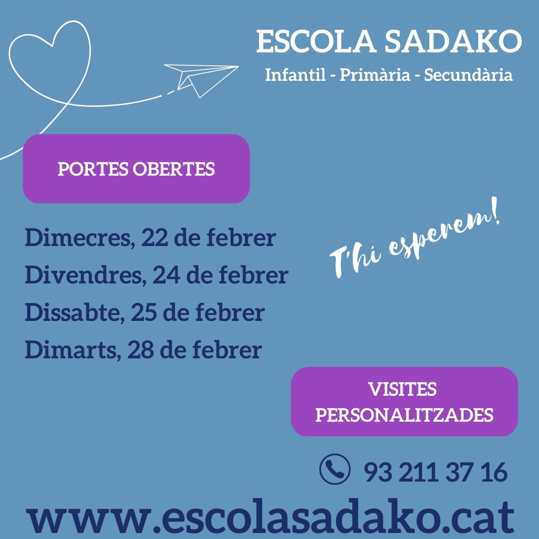 escolasadako's tweet photo. Vols conèixer una de les 12 escoles Changemaker de tot l’estat? Arrenquen les portes obertes. 
https://t.co/RKvZdzBdZI https://t.co/bzLEivcerd