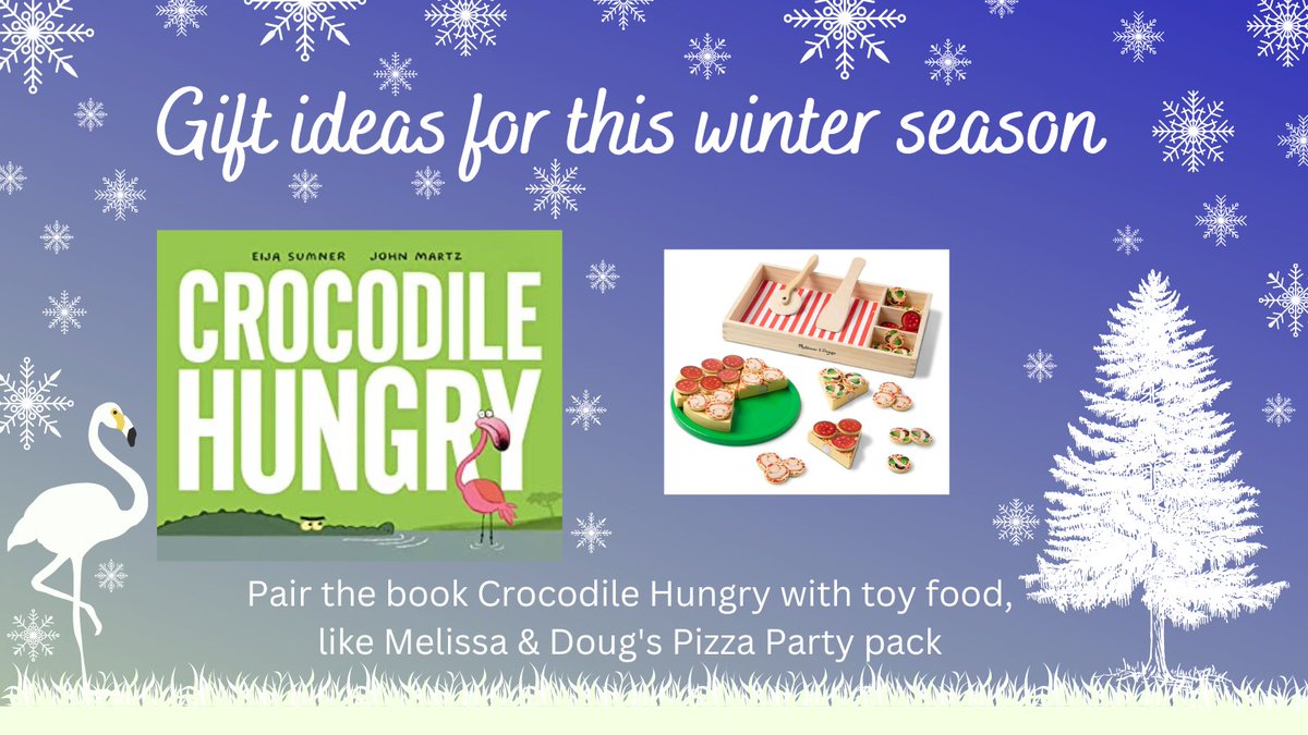 If you're looking for gift ideas - how about pairing a copy of CROCODILE HUNGRY by <a href="/eijas/">Eija Siefker</a> with some toy food. Buy link: bookshop.org/shop/pbcrew22