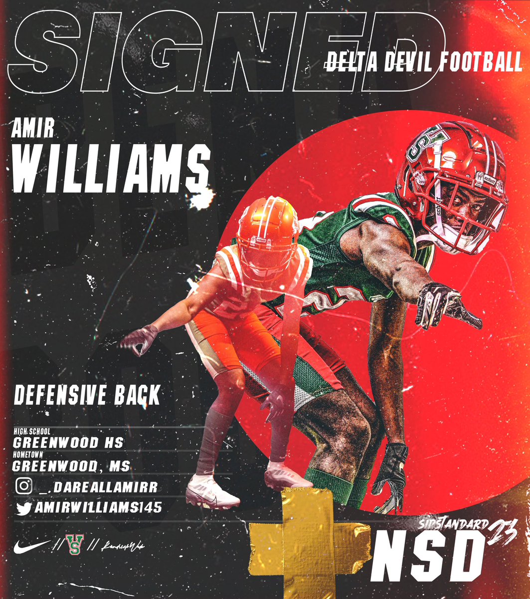 ValleyStateFB's tweet photo. Greenwood MS let’s gooo!! DB Amir Williams is a Delta Devil! @amirwilliams145 

The Time Is Now 🟢🔴👹 https://t.co/Sy74Fnp88W