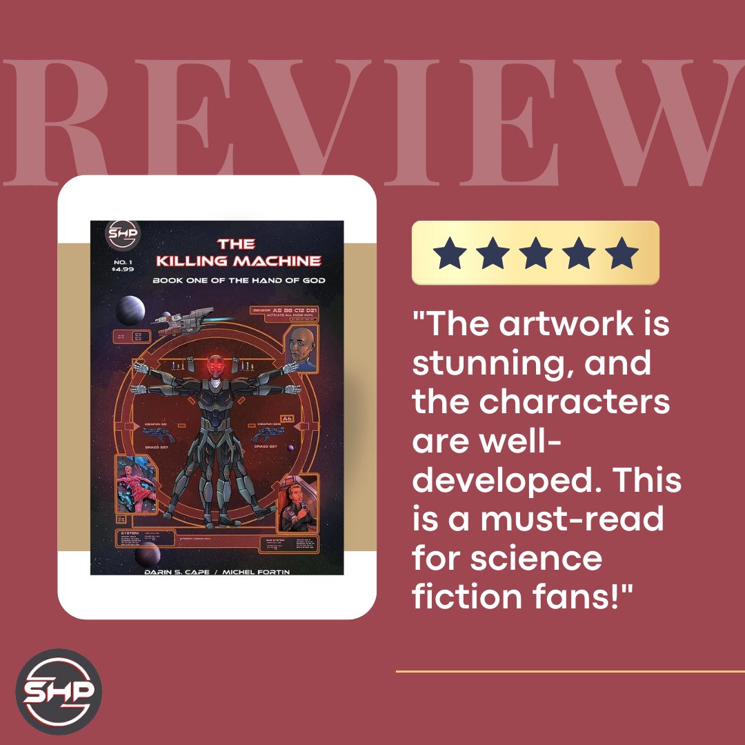 SHP_Comics's tweet photo. The reviews are in!
If you're looking for a sci-fi that keeps you on the edge of your seat, then The Killing Machine is the story for you.
#reviews #thekillingmachine #fiction #artist #comicbooklovers #scifi #comicbooks #smallpresscomics #comics https://t.co/yA1o5e51si