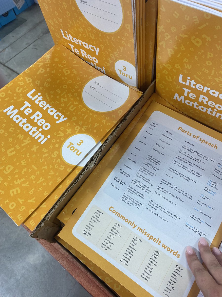 Cool to see te reo Māori and English on the stationery covers but how about taking biculturalism further <a href="/WarehouseStat/">Warehouse Stationery</a> and including literacy supports in te reo Māori and English on the inside??? Maybe start with commonly misspelled words #edchatnz #inclusion #culturalcapability
