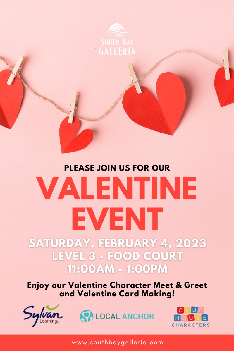 Happy Month of Love, South Bay! ♥️

We are so excited to kickoff this month with a special Valentine event in collaboration with #ClubhouseCharacters + <a href="/southbaymommies/">South Bay Mommies & Daddies</a>!

Details: bit.ly/3Dy5VGl
