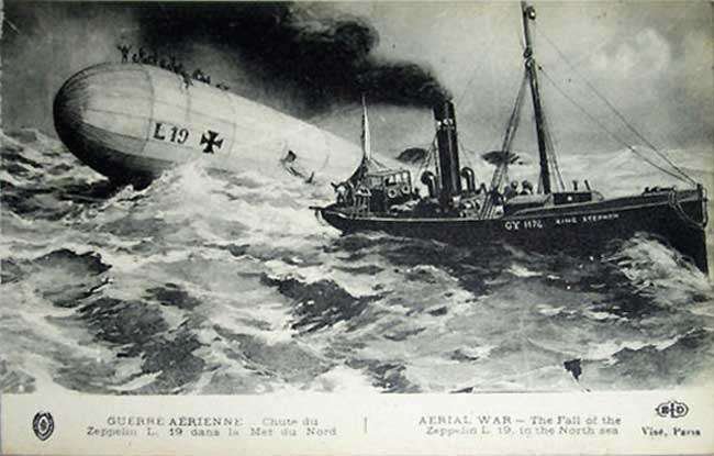 ron_eisele's tweet photo. 2 February 1916. LZ 54 (L19), a P-class military Zeppelin was destroyed. With 3 of 4 engines failing it came under Dutch fire and sank in the North Sea. Her crew survived the crash, but drowned after British fishing vessel King Stephen's crew refused to rescue. https://t.co/7h4lzUdsuy