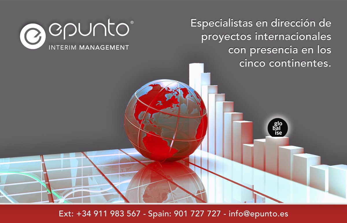 Tenemos los mejores interim managers para ejecución de proyectos, sin sobrecargar su estructura, un factor esencial para la #competitividad.
Si necesitas ejecutar un proyecto en cualquier pais del mundo: info@epunto.es / +34 901 727 727
epunto.es