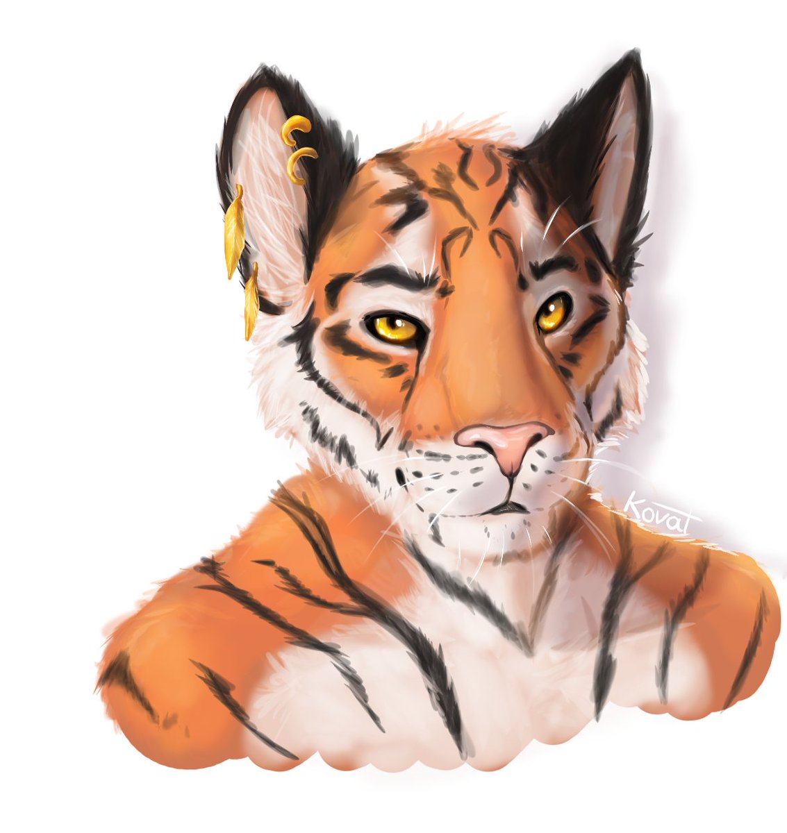 I painted a tiger in aggie =3 was fun!  #furryart