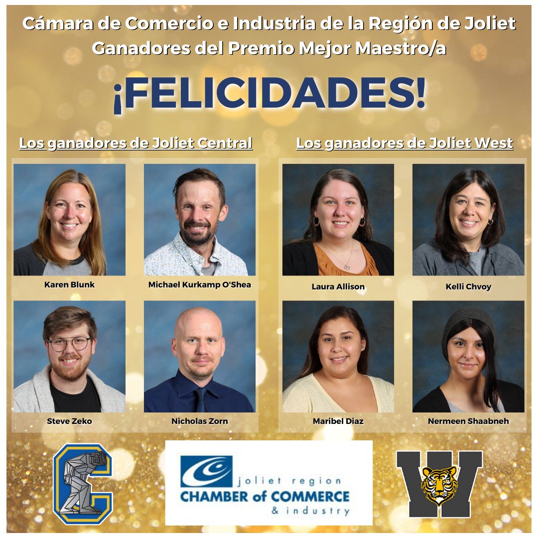 Eight JTHS Teachers Receive 2023 Joliet Region Chamber of Commerce &amp; Industry Great Teacher Award
bit.ly/3kWXFsS