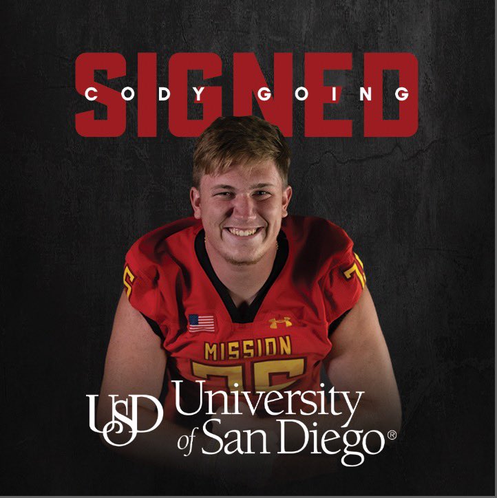 Congratulations Cody Going on your commitment to the University of San Diego!