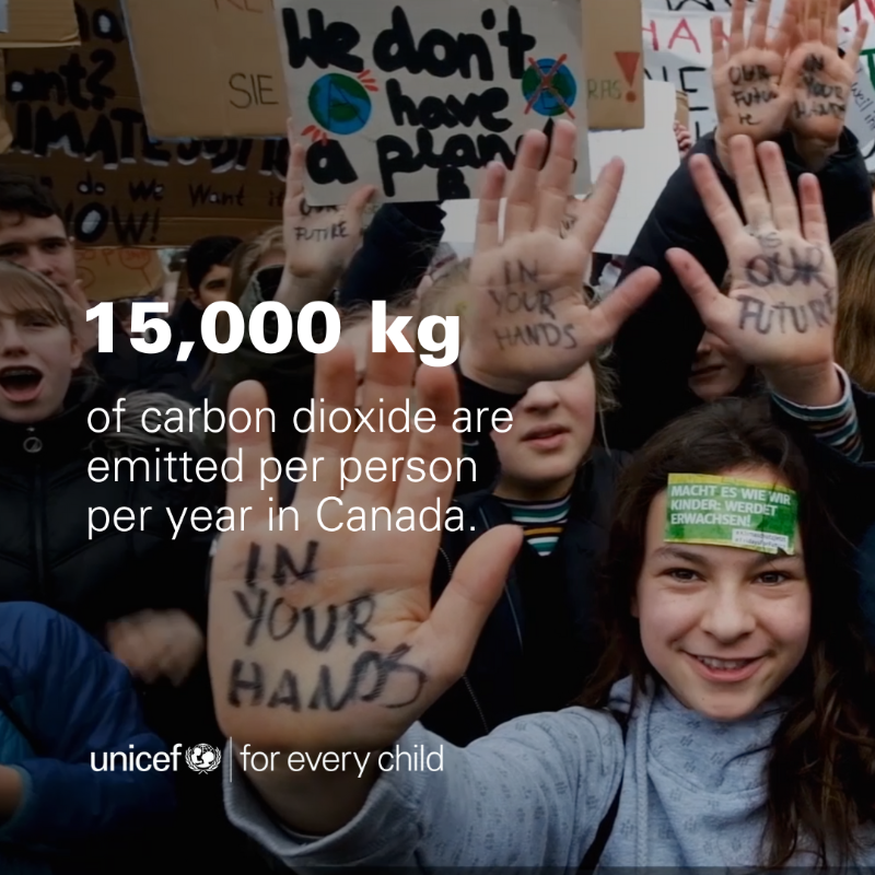 UNICEFInnocenti's tweet photo. CO2 emissions are affecting the #PlacesAndSpaces that children grow up in, and it has a huge impact on their #MentalHealth 🧠 

Canada’s young leaders have something to say about the climate emergency, and are asking “are you with us?” ⬇ 

#ChildrensViews